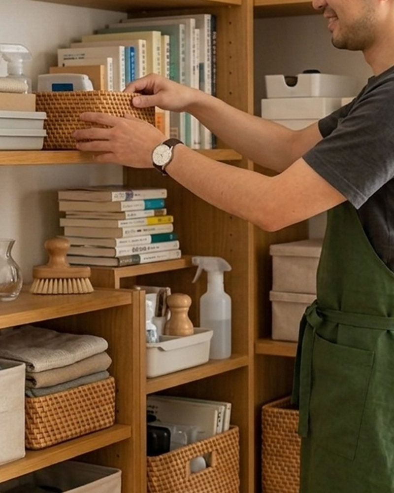 部屋の整理と暮らしの改善をサポートする作業シーンのイメージ